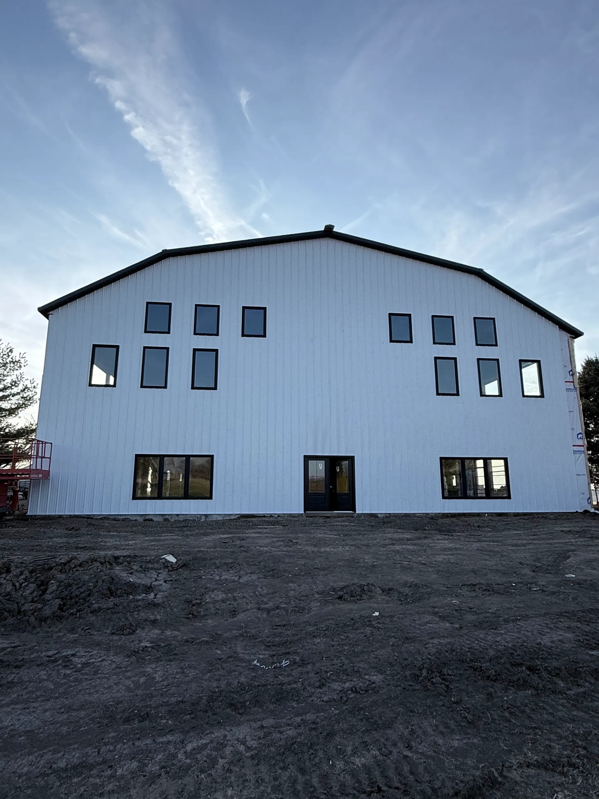 Finished post-frame building with metal siding built by ORC in Eastern Iowa