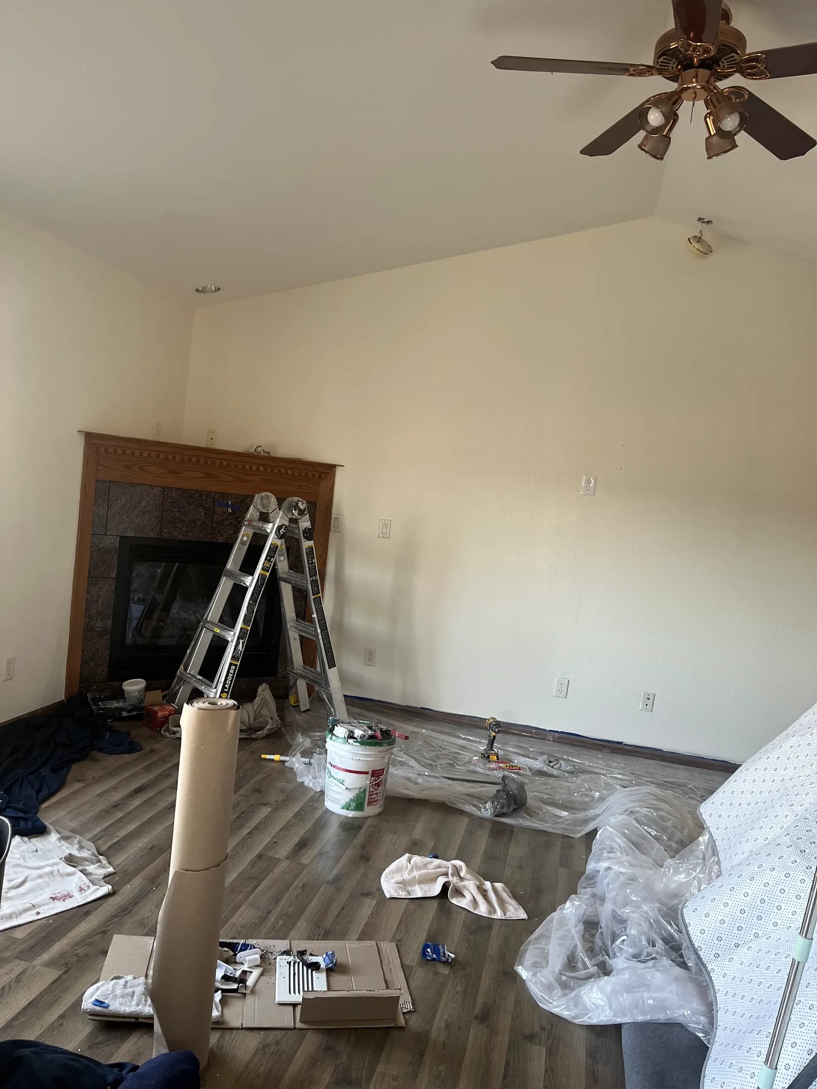 Interior repaint and living-room remodel by ORC in Iowa City