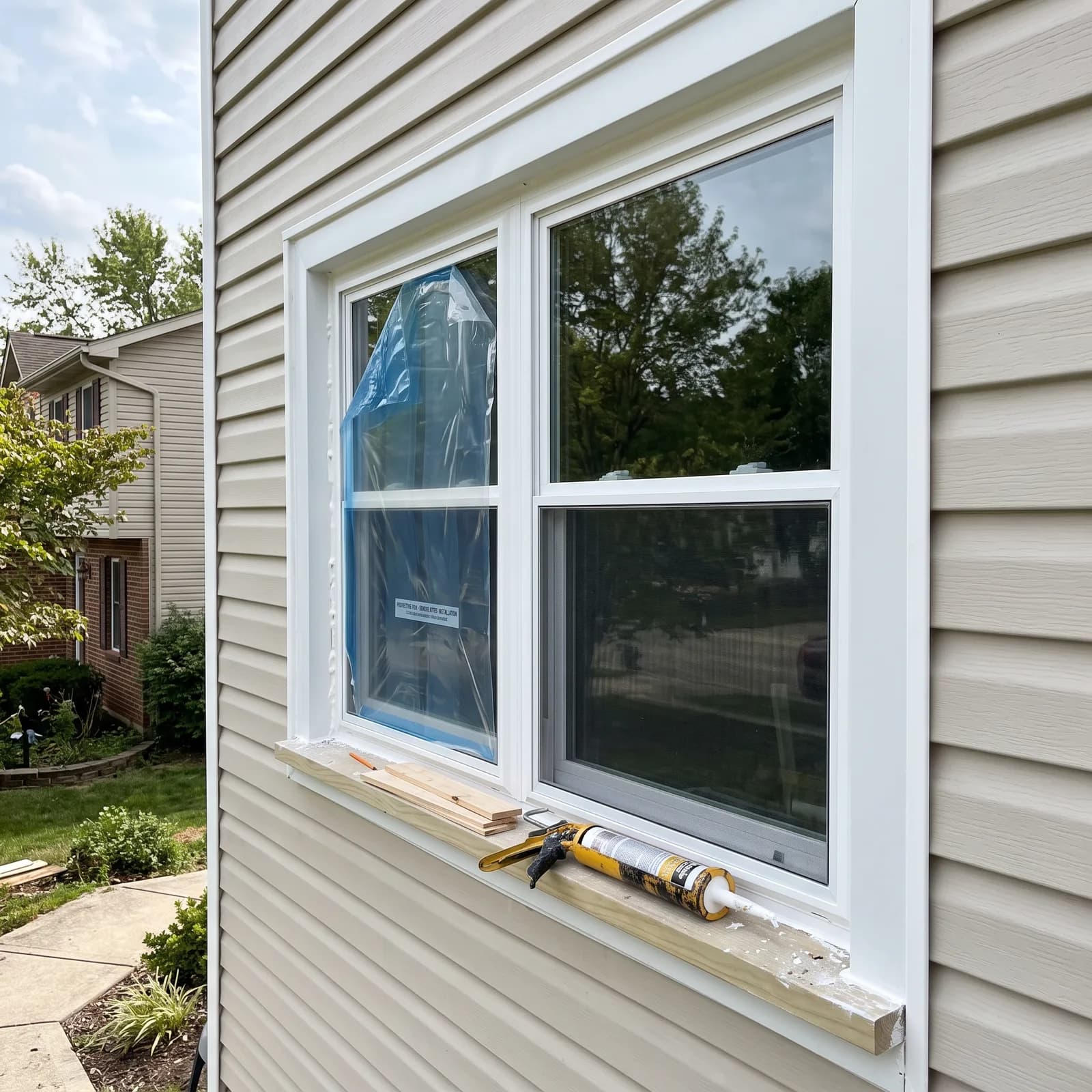 Installing a new exterior door by ORC in Dubuque