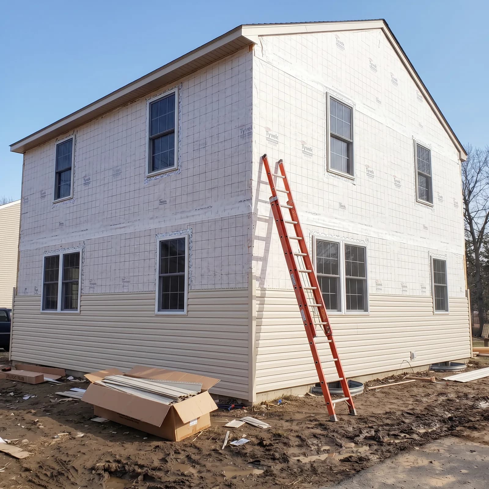 House wrap installed ahead of new vinyl siding by ORC in Marion