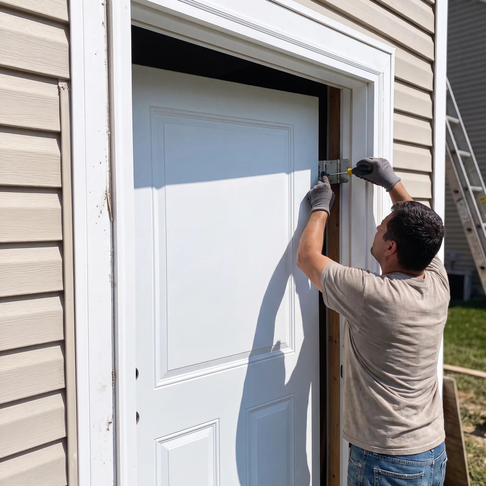 Installing and sealing a new exterior window by ORC in Dubuque