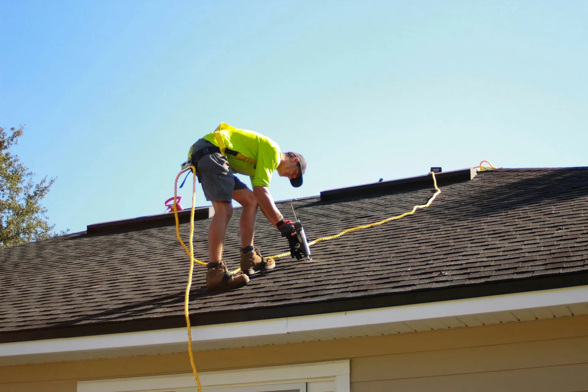 ORC crew installing asphalt shingles on a residential roof in Eastern Iowa